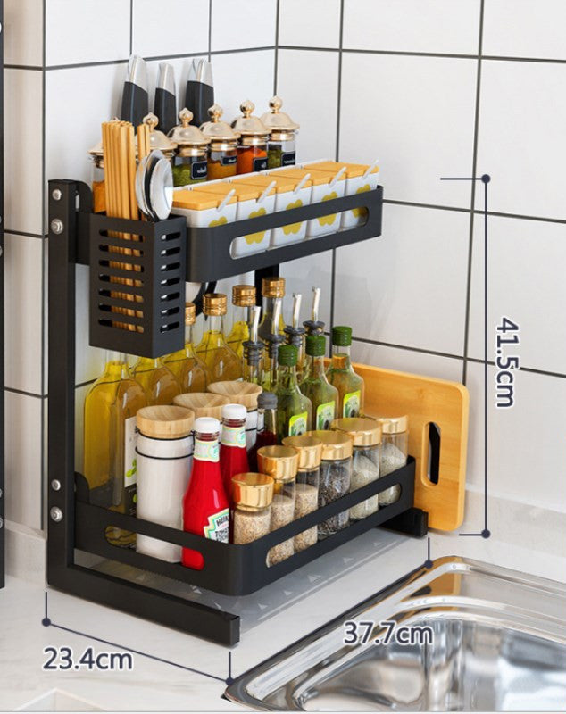 Two-tier kitchen shelf