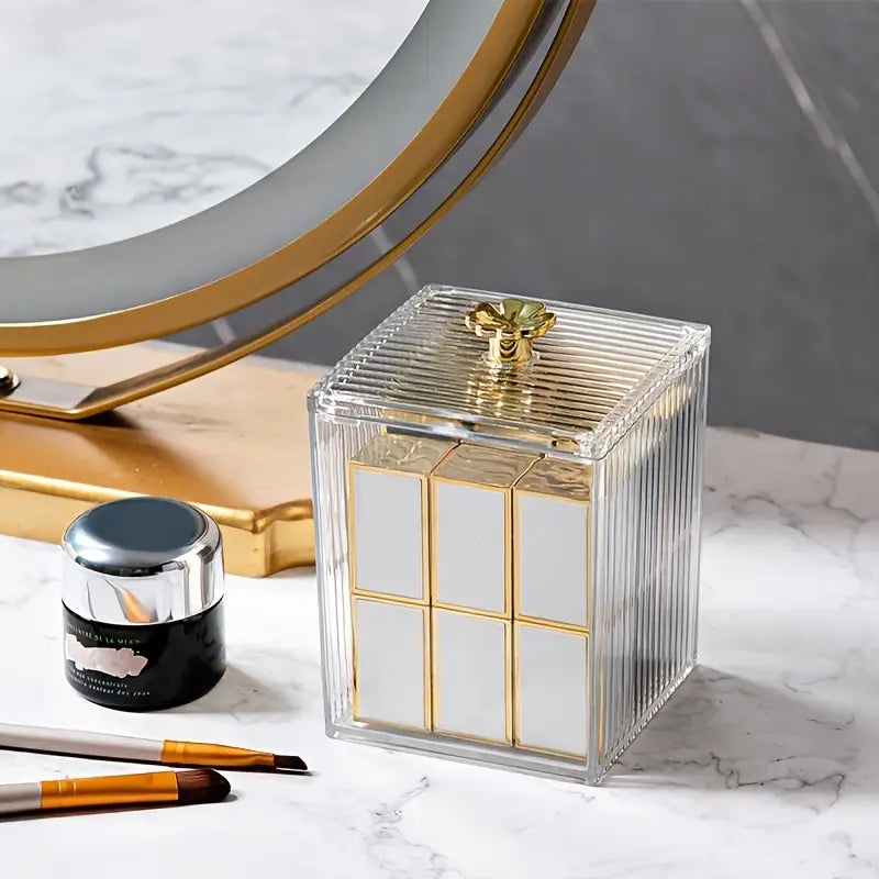 Cosmetic cotton swab storage box with lid (1 pc)