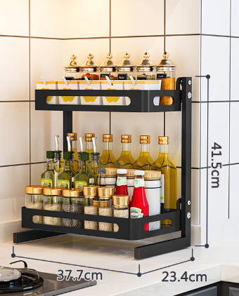 Two-tier kitchen shelf