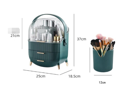 Plastic Makeup Organizer with Dust Proof Storage Box