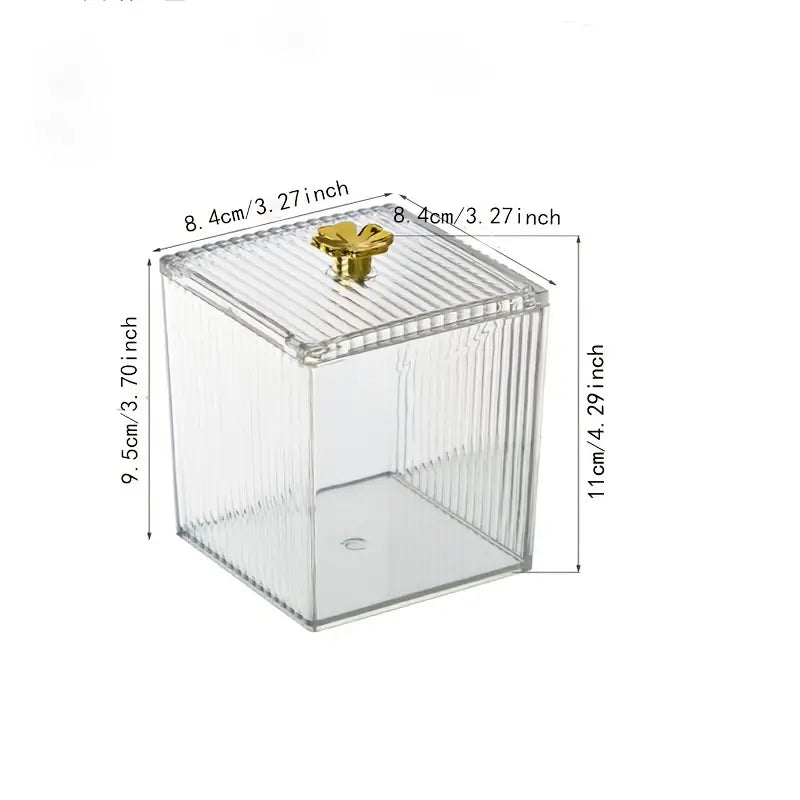 Cosmetic cotton swab storage box with lid (1 pc)