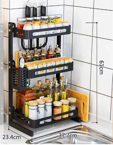 Two-tier kitchen shelf